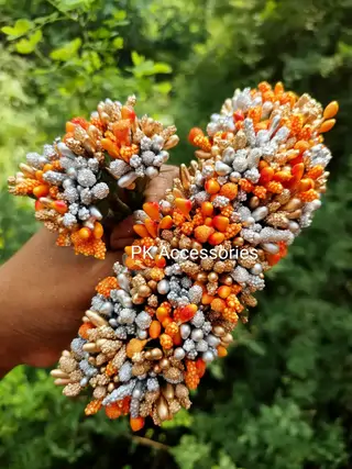 Gold×silver×orange short veni 